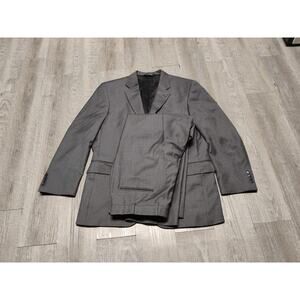 Jos A Bank Coat Mens 45 R dark Gray Wool Blazer Suit Jacket pants 37W X 30 L